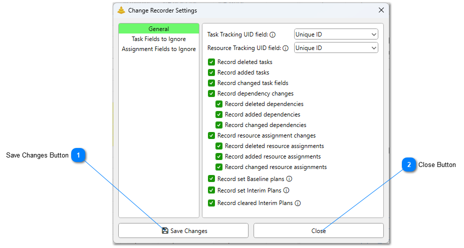 Change Recorder Settings