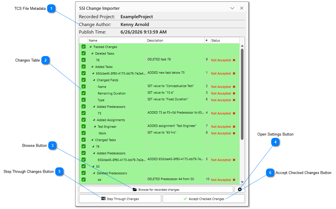 Changes Summary Page