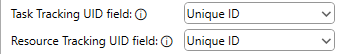 1. Tracking Unique ID Field Selection