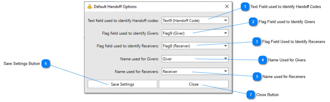 Handoff Common Settings Form