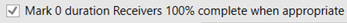 5. Mark Receivers 100% Complete Option 