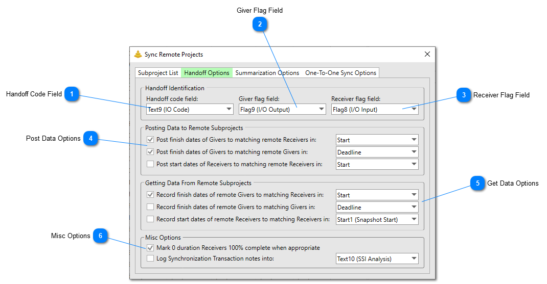 Handoff Options Tab
