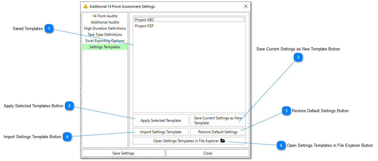 Settings Templates