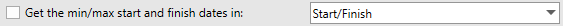 2. Get the min/max start and finish dates in Option