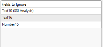 1. Fields to Ignore List