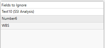1. Fields to Ignore List