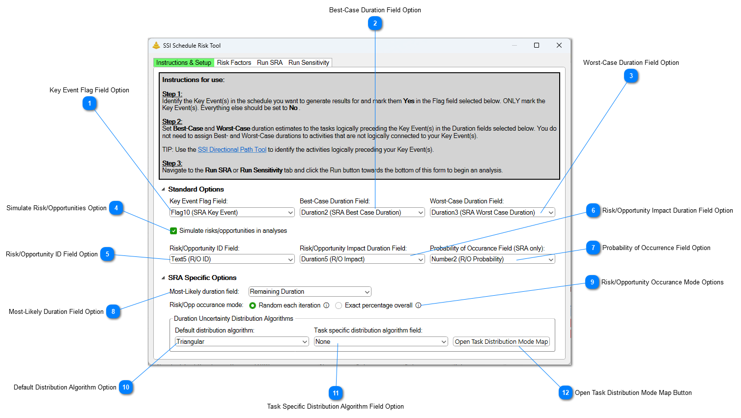 The Instructions and Setup Tab