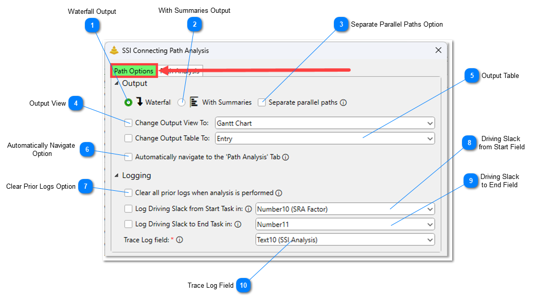The Path Options Tab